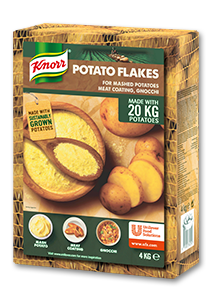 KNORR Burgonyapehely 4 kg - Gyakori kihívás a friss burgonya  állandó minőségű, tervezhető áron történő beszerzése.