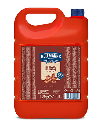 HELLMANN'S Barbecue szósz 4,8 kg - A Hellmann’s BBQ-szósz tökéletes harmóniát nyújt az édes és a füstös ízeket kiemelve, megfelelően fényes textúrával