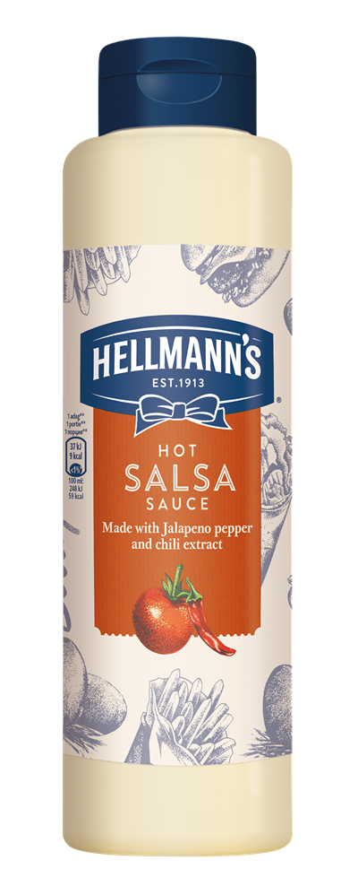 HELLMANN'S Csípős Salsa szósz 850 ml -  Minőségi márkájú termék felszolgálása pozitív benyomást kelt a vendégekben.