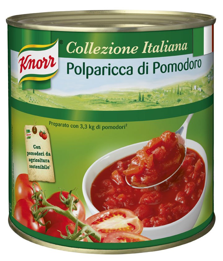 KNORR Collezione Italiana Hámozott kockázott paradicsom konzerv 2,55 kg - 