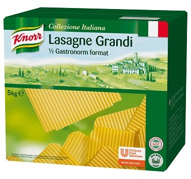 KNORR Collezione Italiana Lasagne Grandi - tojásnélküli száraz tésztalapok 5 kg - 