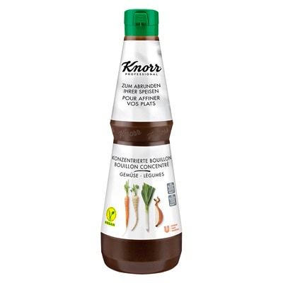 Knorr Folyékony Koncentrált Zöldség Alap 1L - Knorr Professional Folyékony Koncentrált alapok. Kiemelik az alapanyagok ízét mesterséges ízfokozók nélkül.