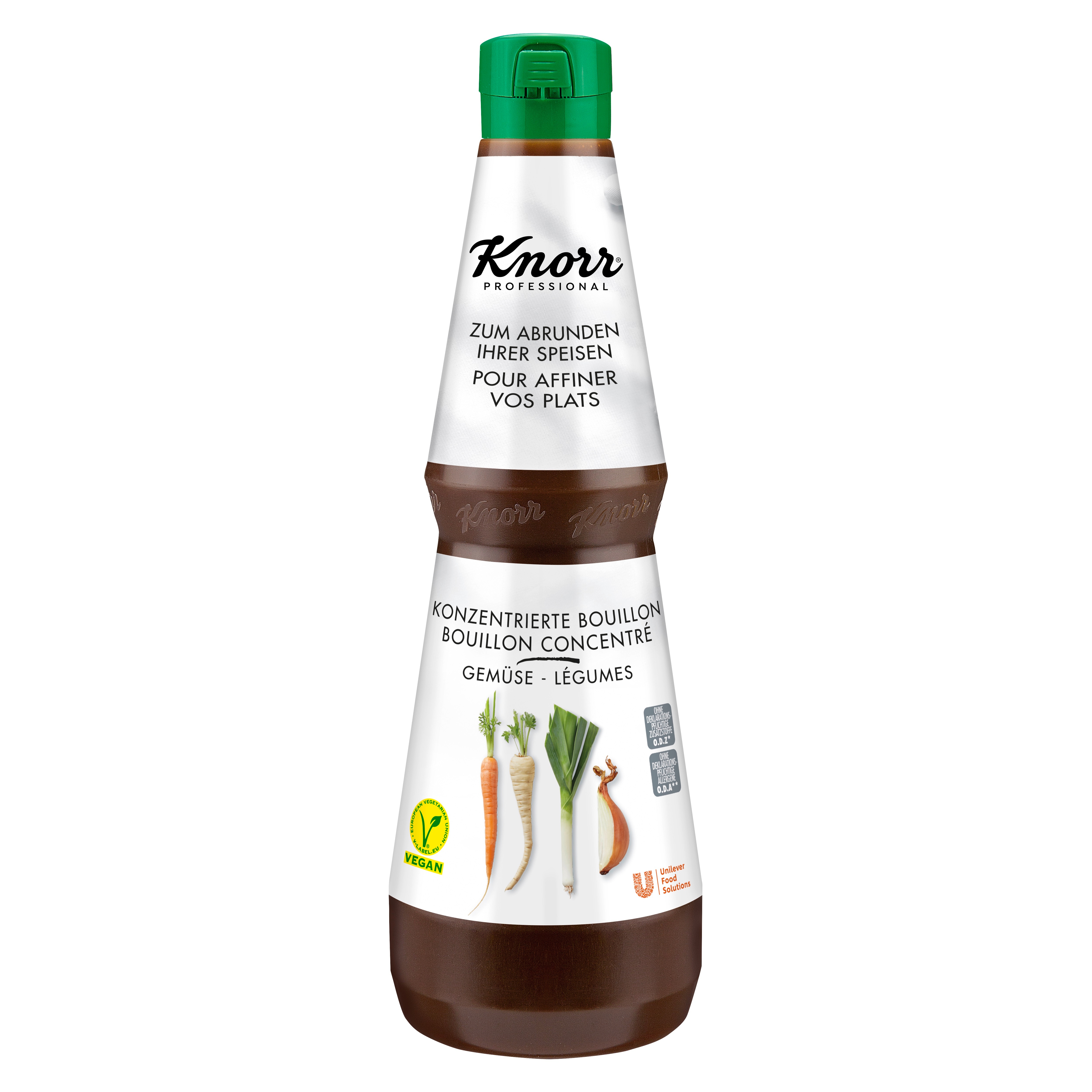 Knorr Folyékony Koncentrált Zöldség Alap 1L - Kiemeli az alapanyag ízét, mesterséges ízfokozó és mesterséges színezék nélkül.