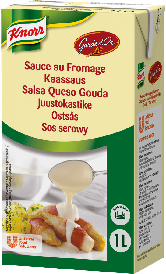 KNORR Garde d'Or folyékony sajt mártás 1L - A Knorr Garde d’Or Sajtmártás teljesen kész, folyékony állagú és sokoldalúan felhasználható különböző ételekhez.