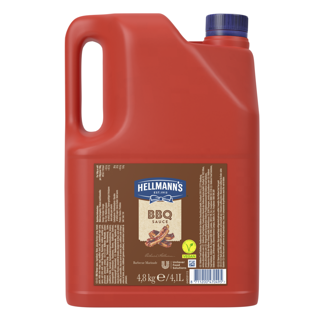 HELLMANN'S Barbecue szósz 4,8 kg - A Hellmann’s BBQ-szósz tökéletes harmóniát nyújt az édes és a füstös ízeket kiemelve, megfelelően fényes textúrával