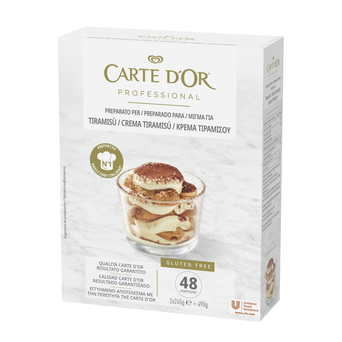 Carte d'Or Professional Tiramisu 0,49 kg - Kiváló tál- és szeletes desszertek elkészítéséhez is.