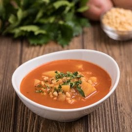 Magyaros burgonyaleves tarhonyával (felnőtt, allergénmentes alappal)