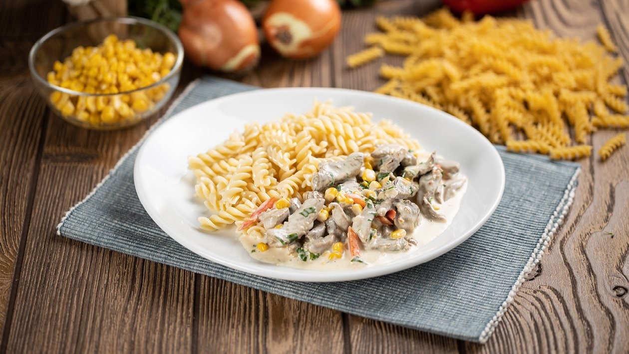 Kukoricás pulykaragu tésztával (7-10 éves korcsoport) – - Recept