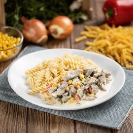 Kukoricás pulykaragu tésztával (felnőtt)