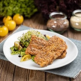 Halfilé magos bundában saláta ágyon balzsamecetkrémmel (felnőtt)