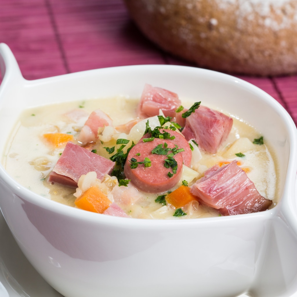 Tiroli árpagyöngy leves