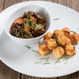 Sörös marharagú, mini röstivel.