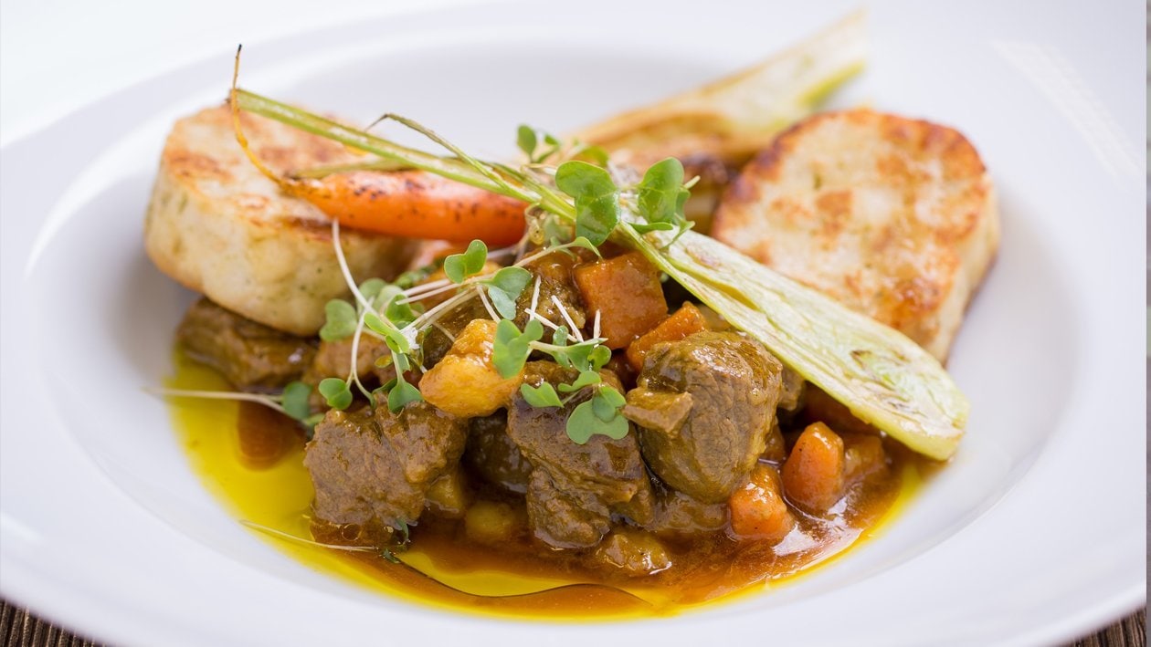 Zöldséges curry-s szarvasragu, pirított szalvétagombóccal – - Recept Zöldséges curry-s szarvasragu, pirított szalvétagombóccal – - Recept