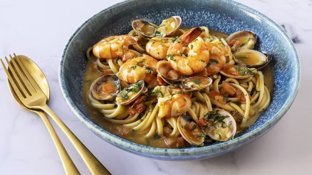 Tenger gyümölcsei linguine – - Recept