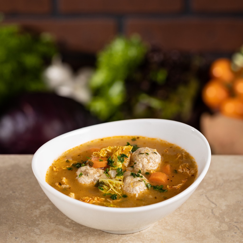 Kelkáposztaleves húsgombóccal (felnőtt)