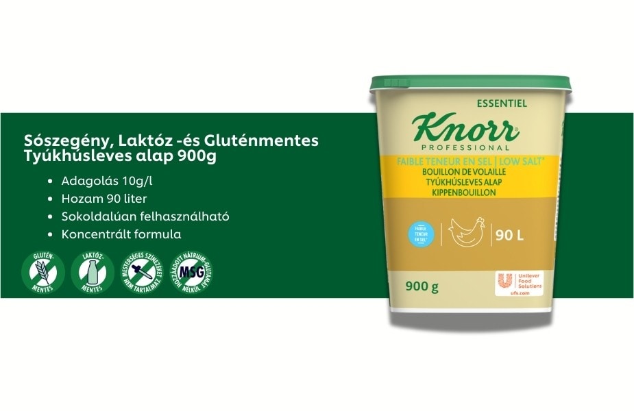 Sószegény, Glutén -és Laktózmentes Tyúkhúsleves alap 900g