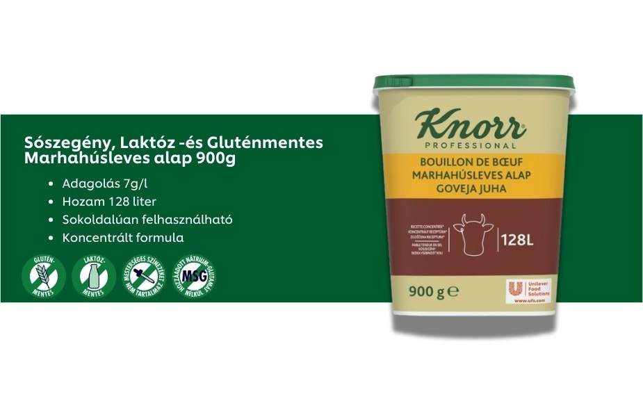 Sószegény, Glutén -és Laktózmentes Marhahúsleves alap 900g