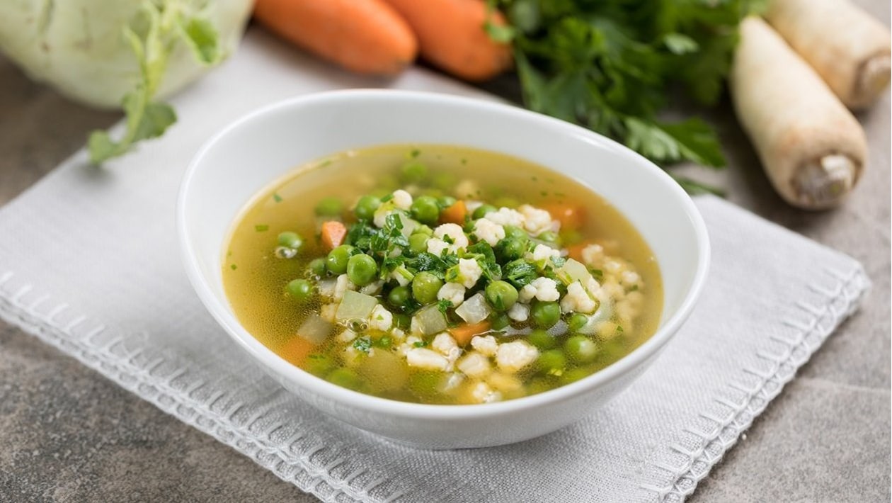 Zöldborsó leves (7-10 éves korcsoport, allergénmentes alappal)